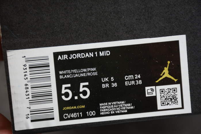 air jordan 1 mid gs "edge glow" 2020 - cv4611 100