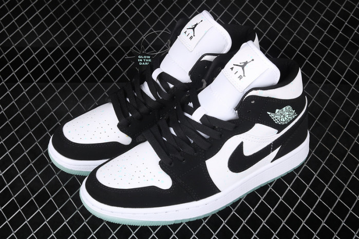 air jordan 1 mid white black teal tint bq6931-103