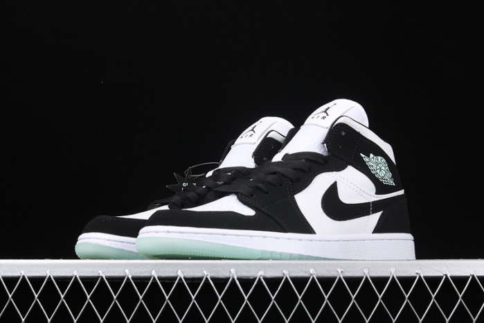 air jordan 1 mid white black teal tint bq6931-103