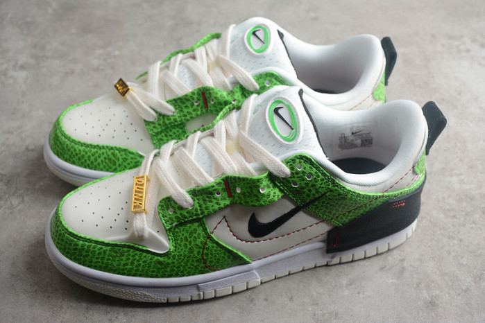 nike dunk low disrupt 2 green snakeskin dv1491-101