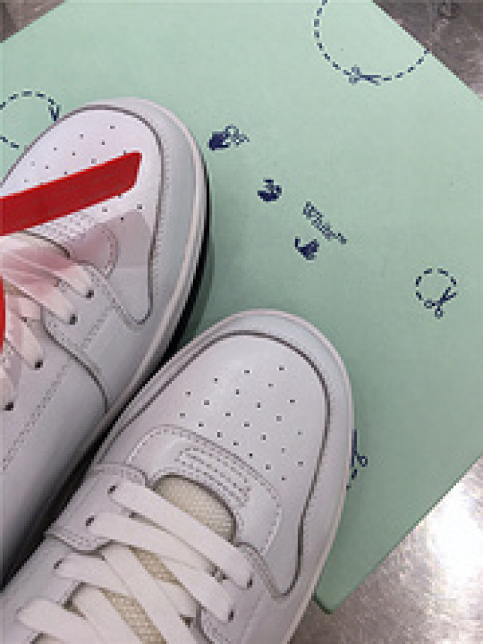 ofw out of office low-top leather sneakers