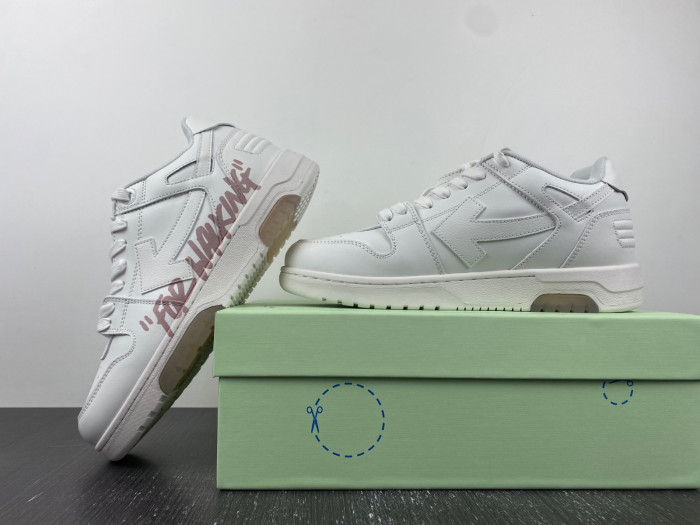 ofw out of office low-top leather sneakers
