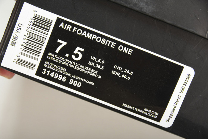 nike air foamposite one hologram 314996-900