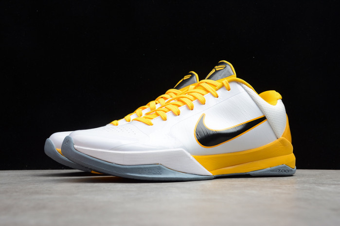 nike zoom kobe v summite white black yellow 386430-104