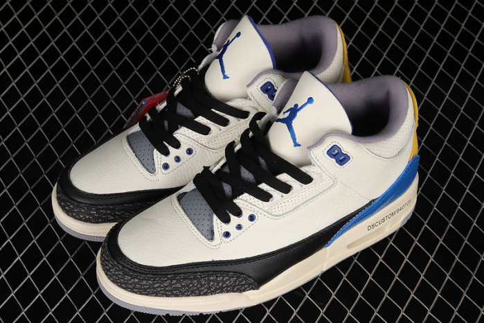 air jordan 3 retro unc white black blue yellow 398614-145