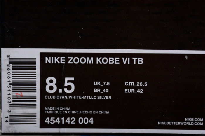 nike zoom kobe 6 tb N0*H carolina blue 454142-004