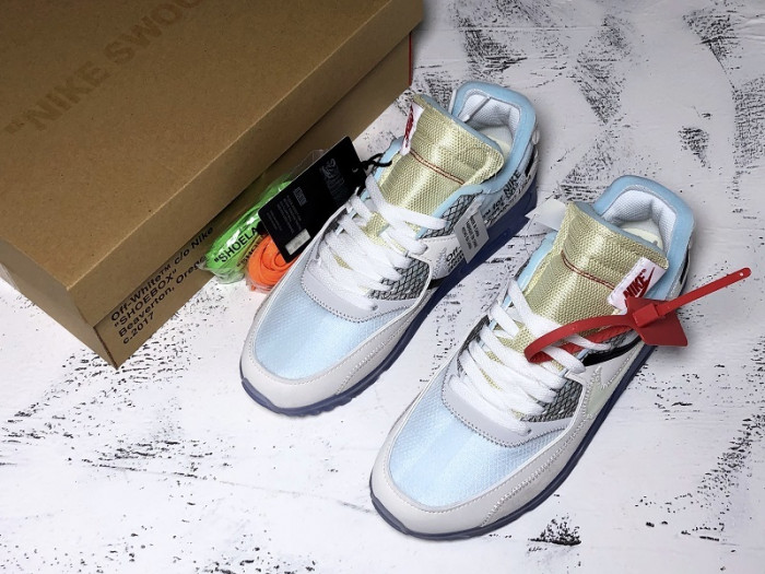 ofw x nike air max 90 am90 the ten 10 sail muslin virgil abloh - aa7293-100