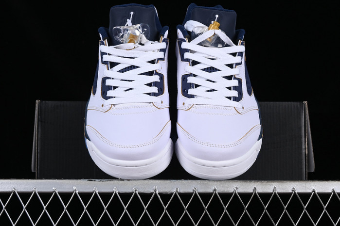 air jordan 5 low dunk from above white/blue 819171-135
