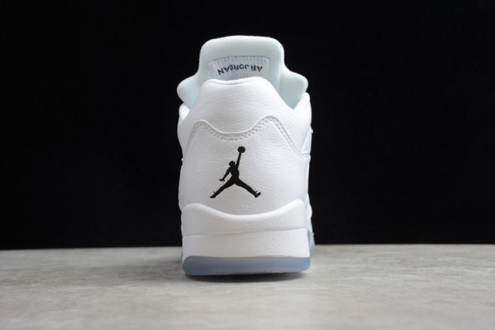 air jordan 5 retro low white/wolf grey-black 819172-122