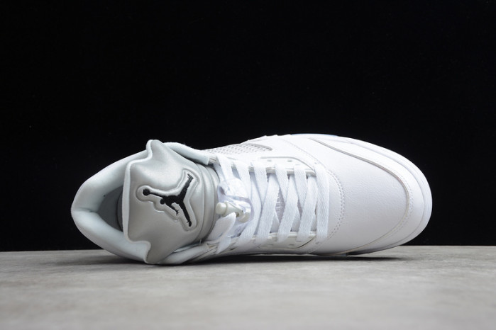 air jordan 5 retro low white/wolf grey-black 819172-122