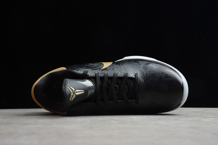 kobe 5 big stage away black/metallic gold-white 386429-008