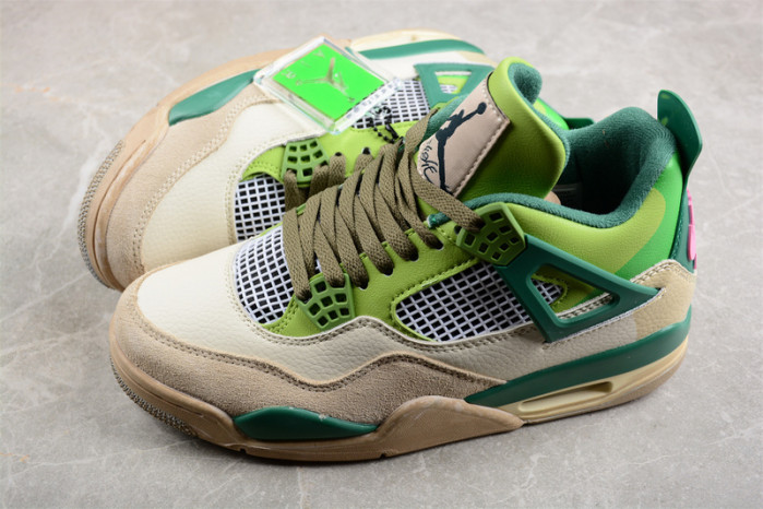 air jordan 4 retro white/grey/brown/green aj4-kncw2