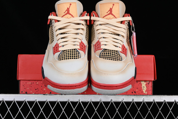 jordan air jordan 4 retro white/red/black/yellow aq9129-105