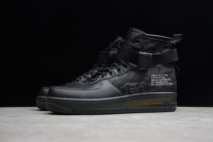 NIKE AIR FORCE 1 MID “TIGER CAMO” BLACK MENS - AA7345-001