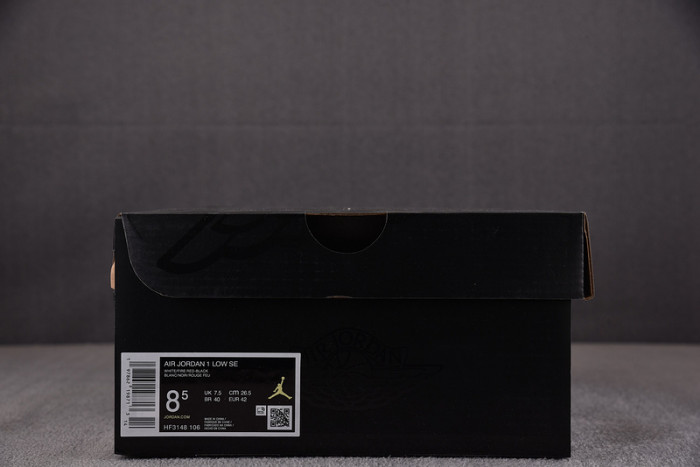 Air Jordan 1 Low SE White Fire Red Black Matte Silver HF3148-106