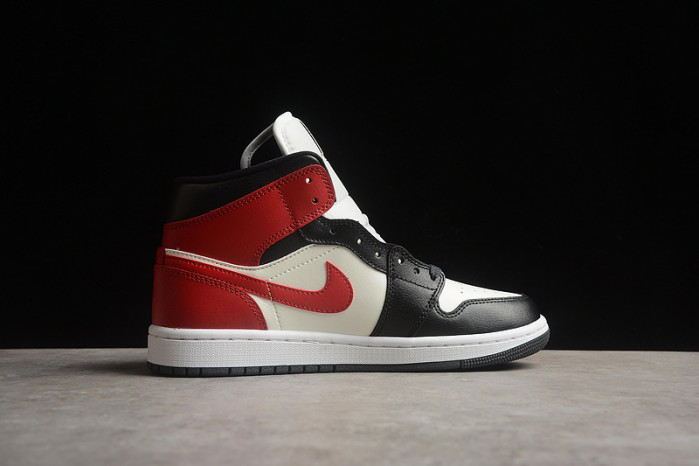 air jordan 1 mid gym red off noir bq6472-160
