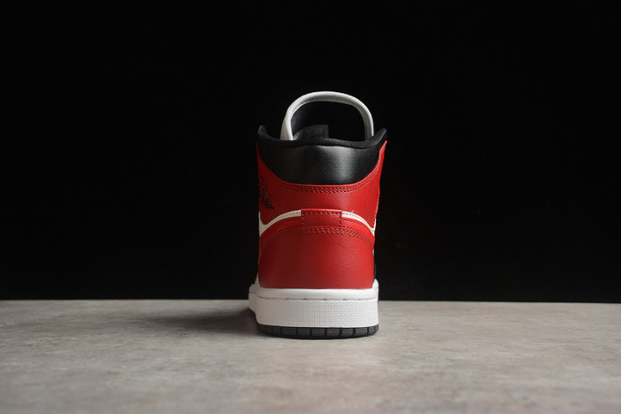 air jordan 1 mid gym red off noir bq6472-160