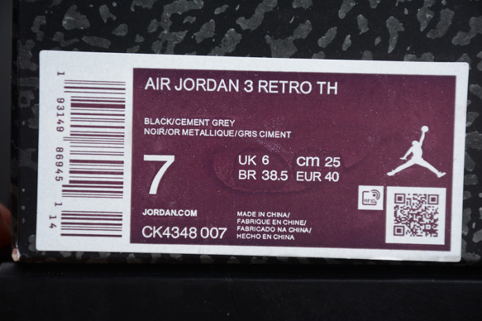 air jordan 3 tinker black cement grey ck4348-007