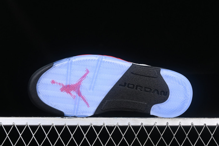 air jordan 5 low white/red/silver/black cu4523-100