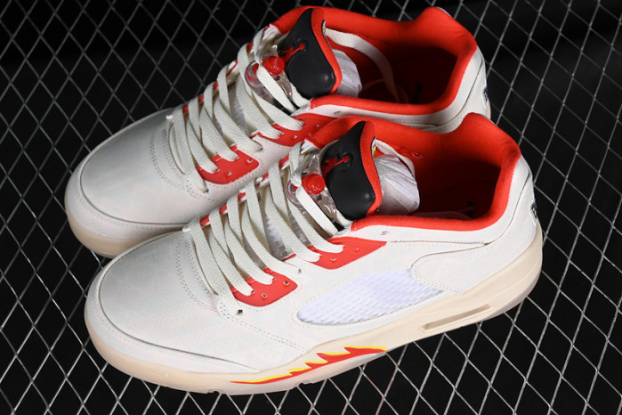 air jordan 5 low chinese new year red/white/yellow dd2240-100