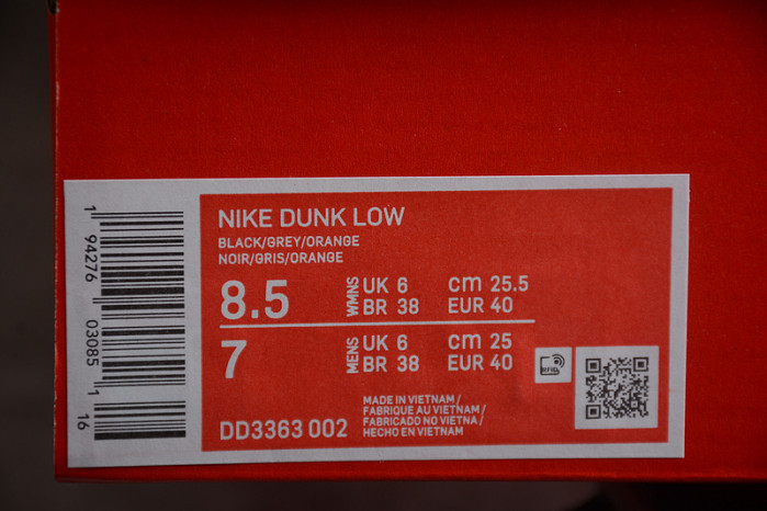 nike dunk low black and white dd3363-002