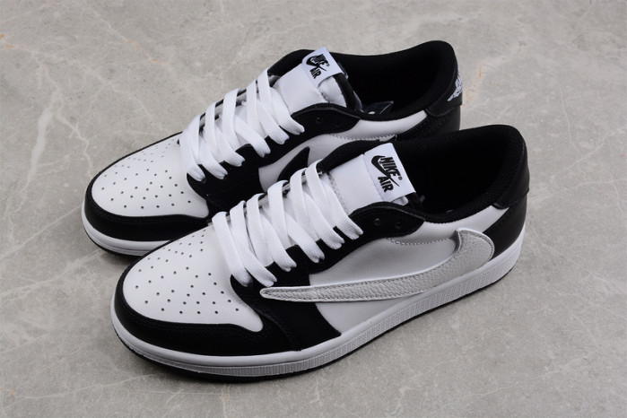 travis scott x air jordan 1 low og black white dm7866 -010
