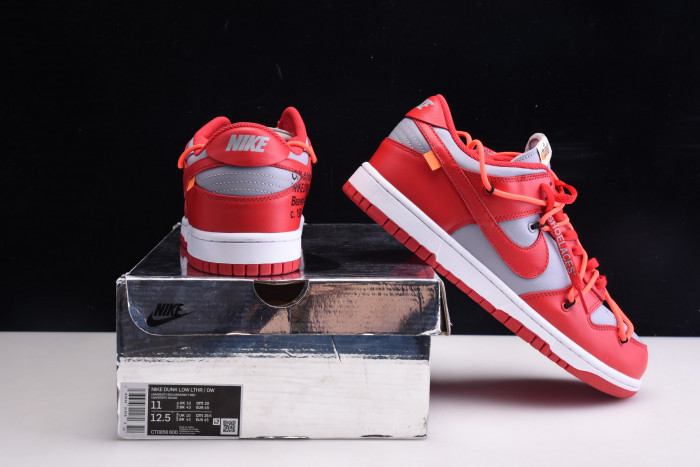 nike dunk low ofw university red - ct0856-600