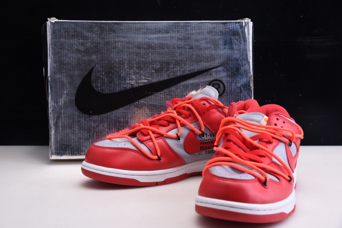 nike dunk low ofw university red - ct0856-600