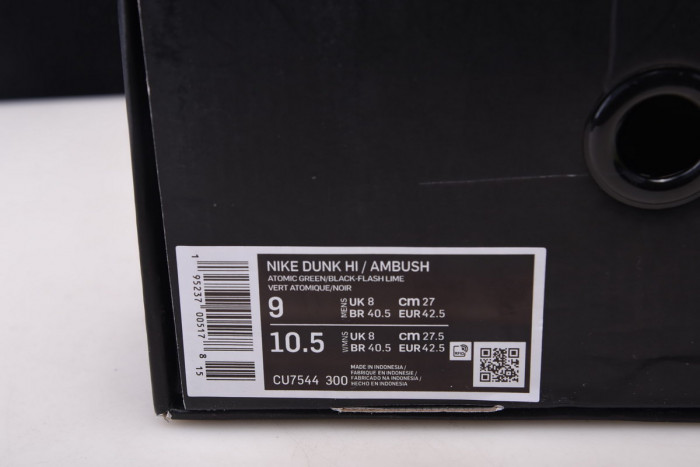 nike dunk high x ambush flash lime - cu7544-300