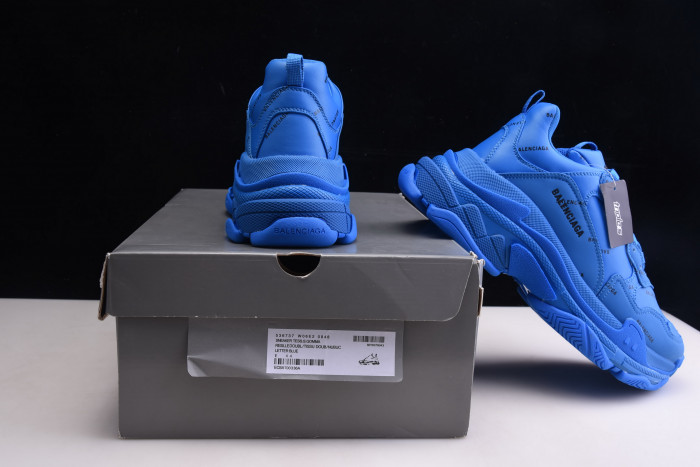 bl triple s blue trainers black letters h903p8081