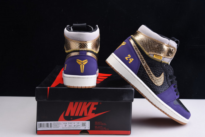 union x air jordan 1 high og black purple gold “mamba” 555088-171