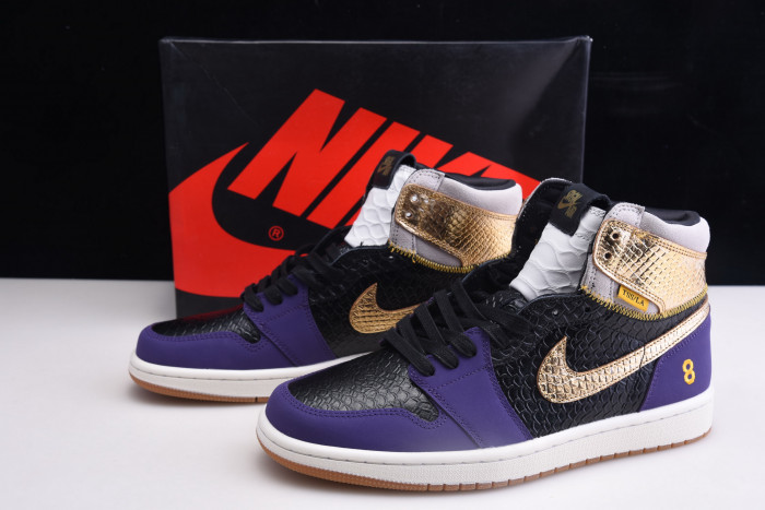 union x air jordan 1 high og black purple gold “mamba” 555088-171