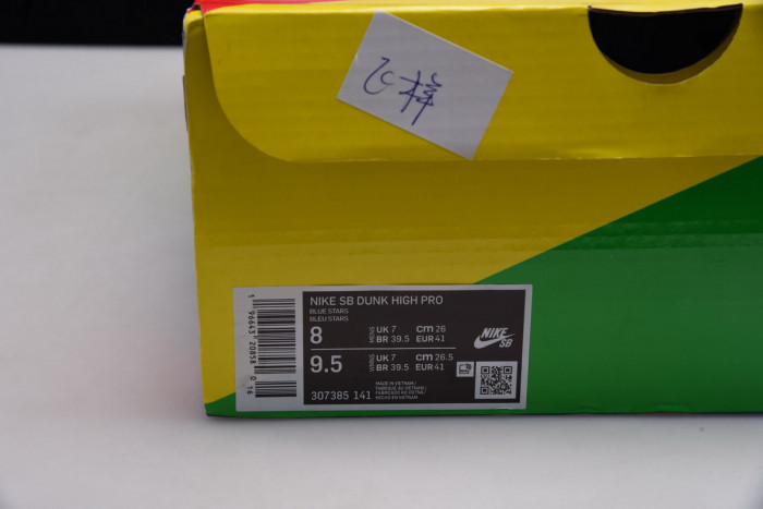 nike dunk high pro sb blue stars 307385-141