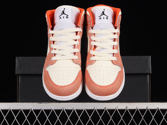jordan 1 mid se orange suede (gs) - dv1336-800