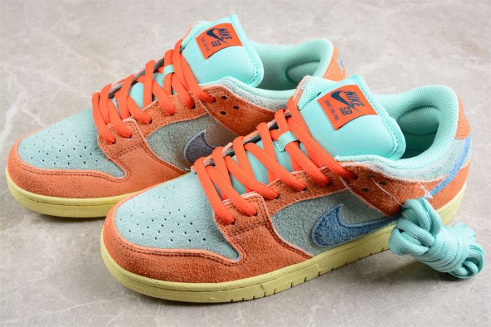 nike sb dunk low orange noise aqua dv5429-800