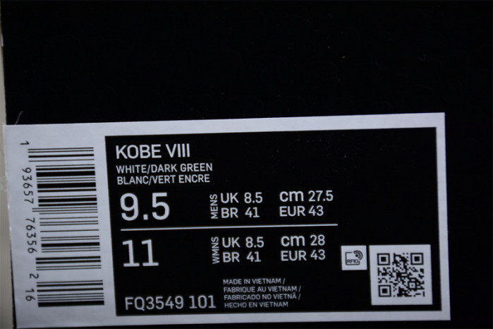 nike kobe 8 protro radiant emerald fq3549-101